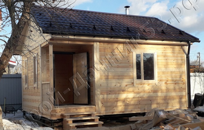 1 брусовая баня 6×5, 30 м², калужская область, город обнинск.  (4)